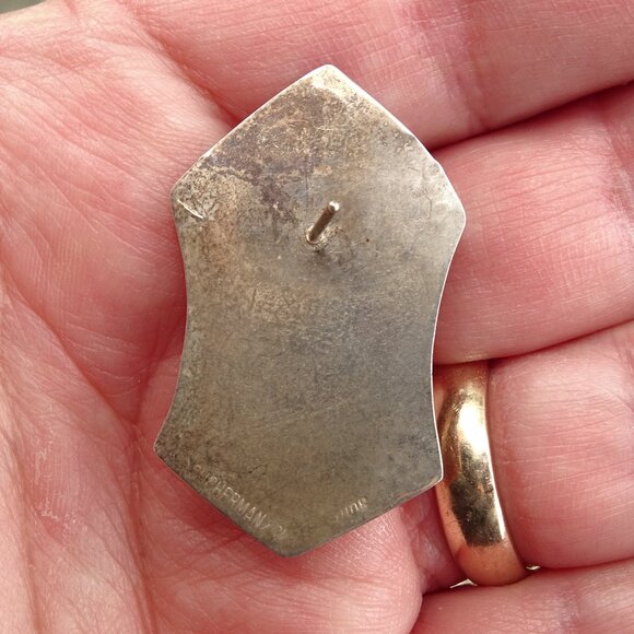 Sterling Silver Large Hand Designed Pierced Earrings Signed - Picture 6 of 8